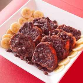 Rabanada de banana com chocolate