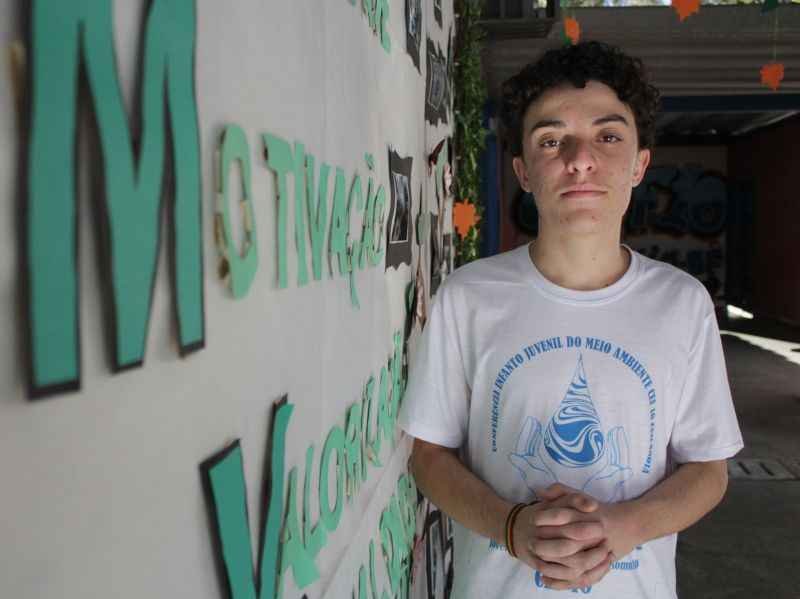 Matheus Gabriel França Gomes, 14 anos, aluno do 9º ano | Foto: Marilia Lima/Esp. CB/D.A Press