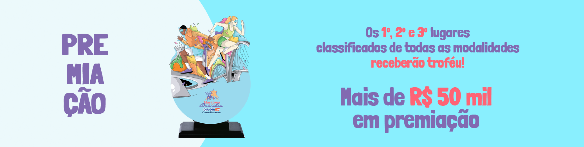 Banner de premiação da maratona 2023