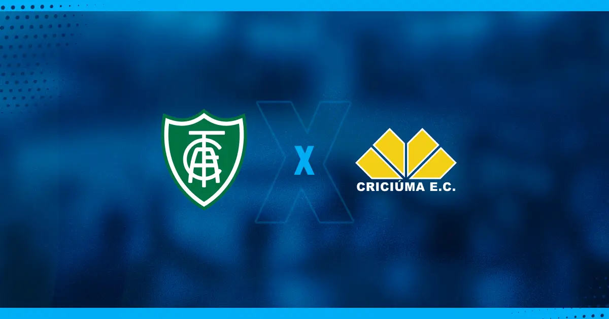 Escudos de América-MG x Criciúma, que se enfrentam pela Série B do Brasileiro