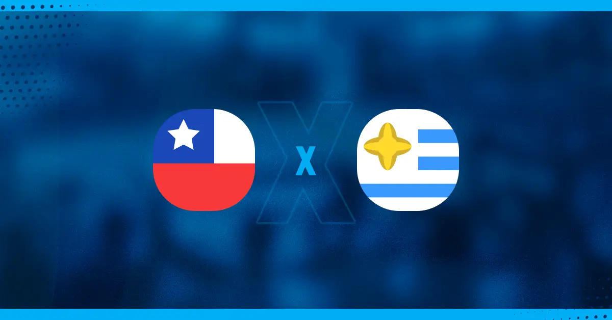Escudos de Chile x Uruguai, que se enfrentam pelas Eliminatórias