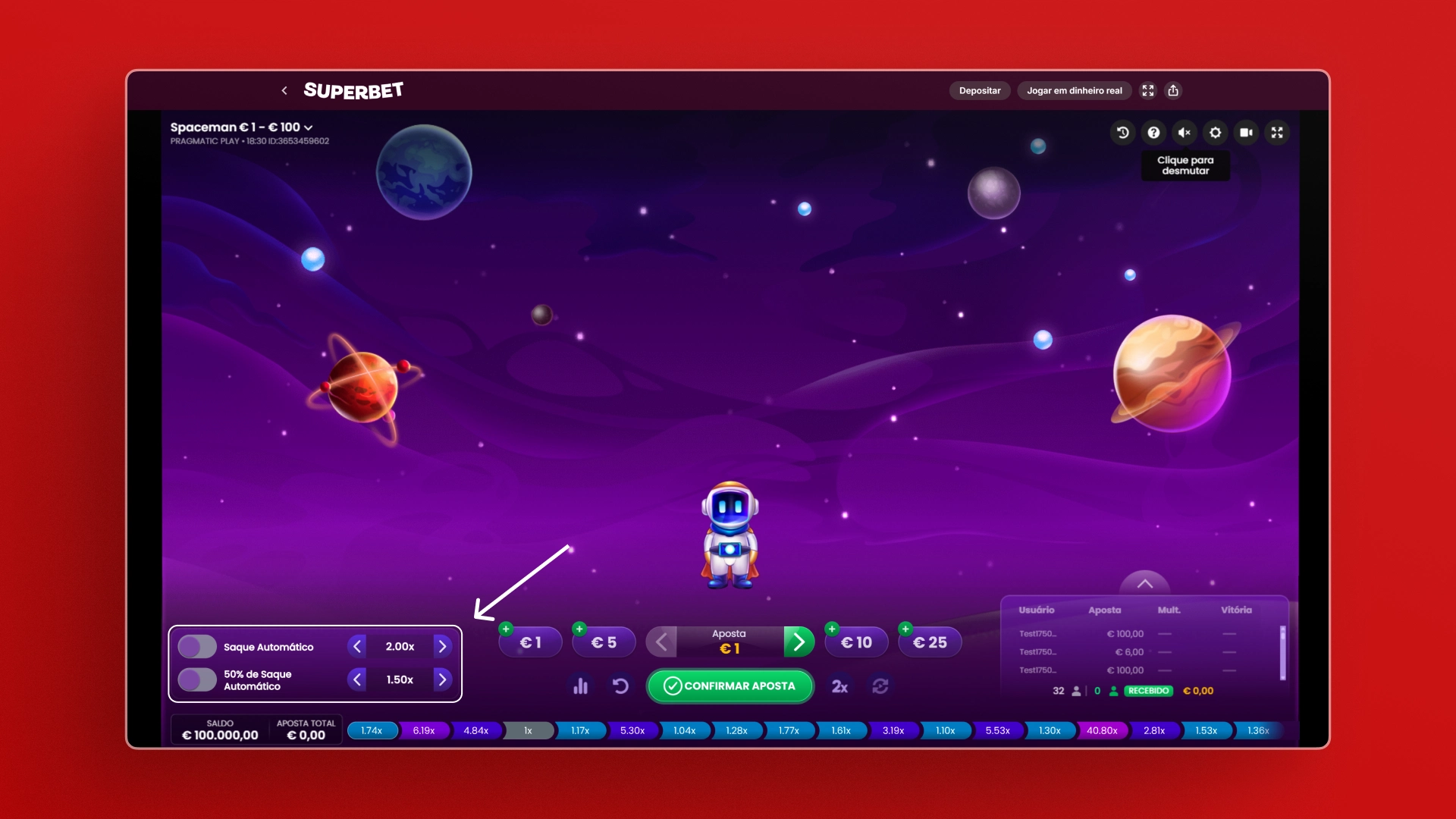 imagem Ative recursos importantes spaceman superbet