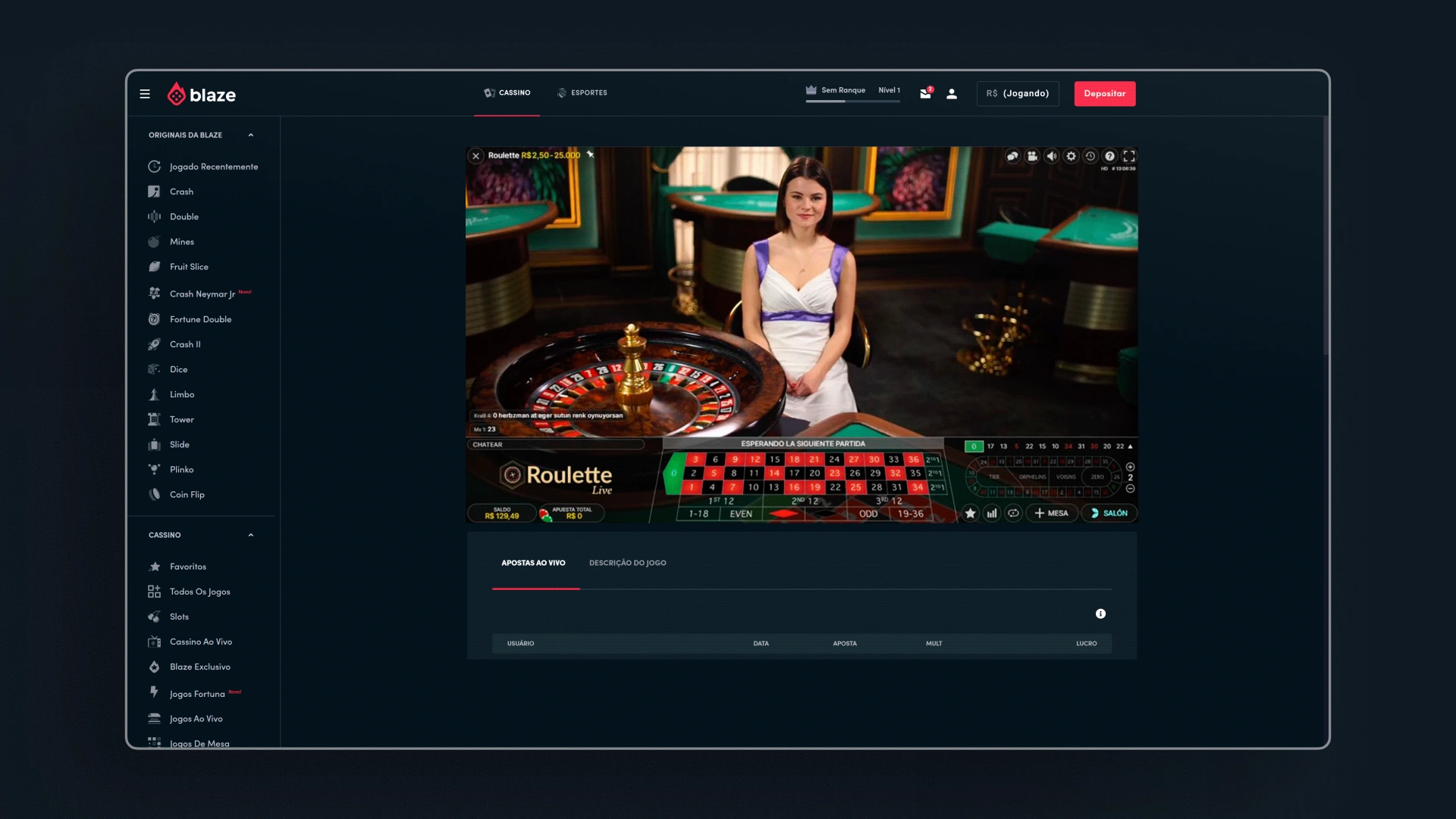 imagem Cassino ao Vivo Blaze