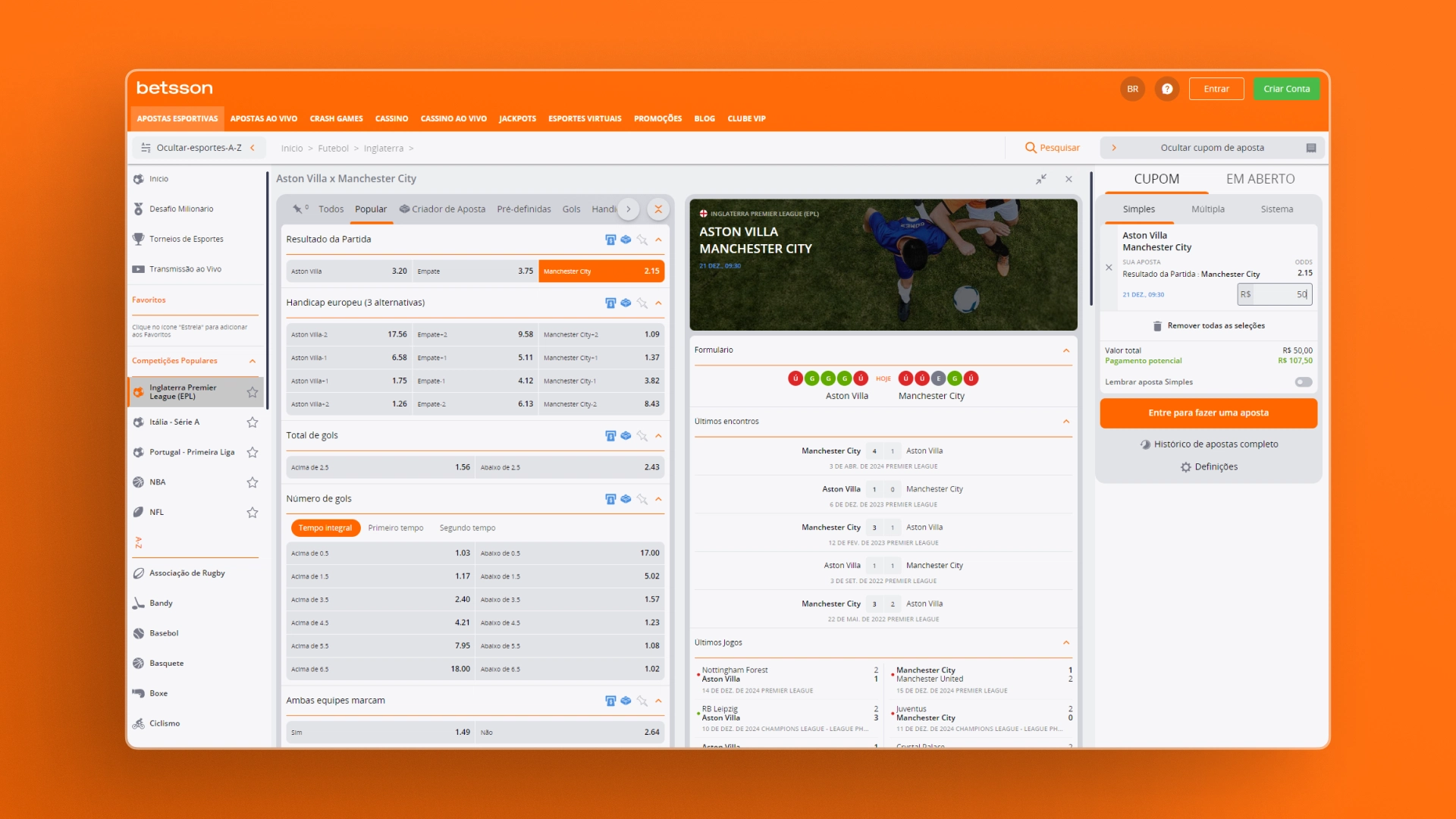 imagem apostas betsson