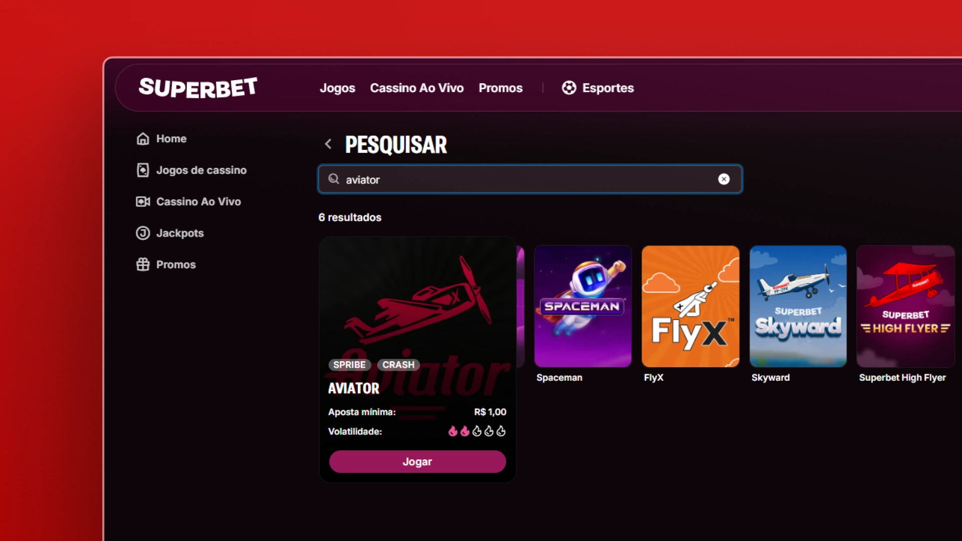 imagem busca aviator superbet