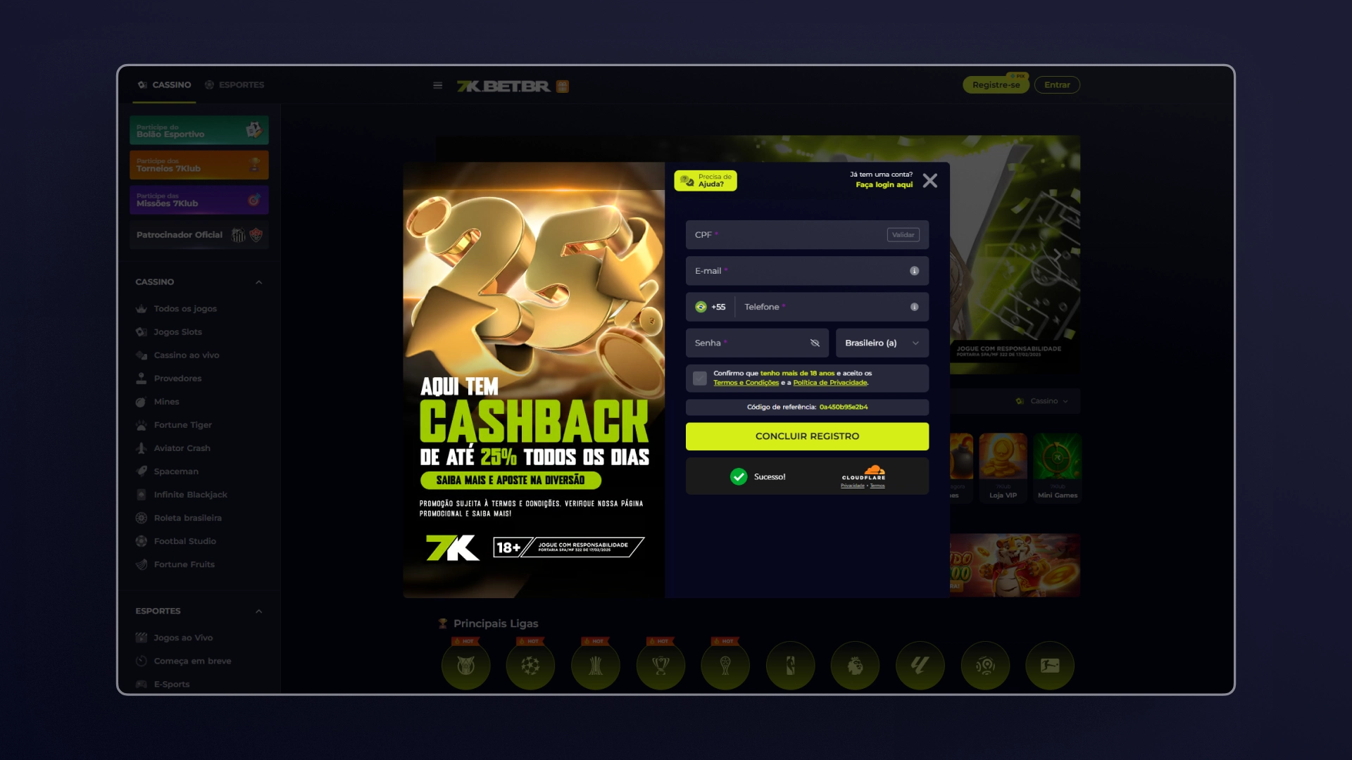 imagem cadastro bet7k