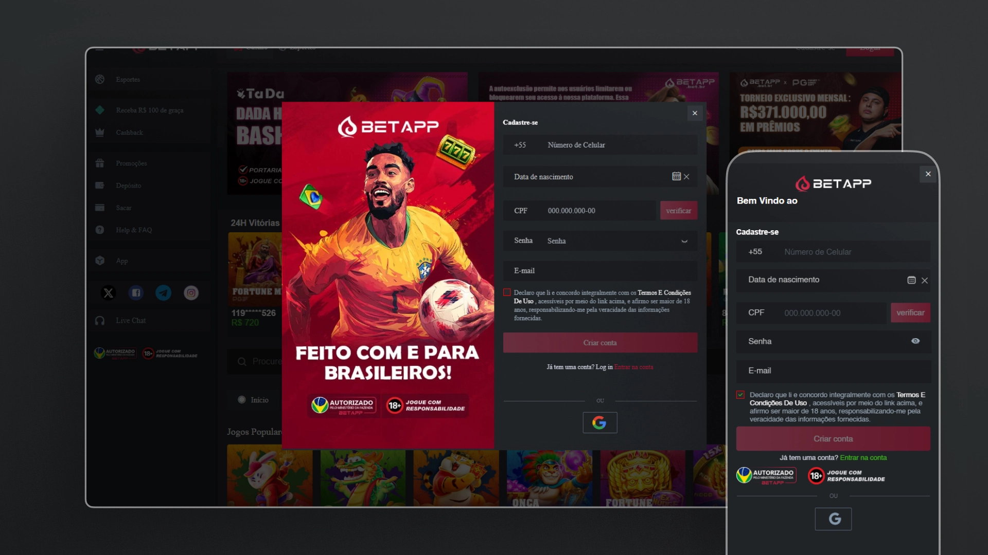 imagem captura cadastro betapp