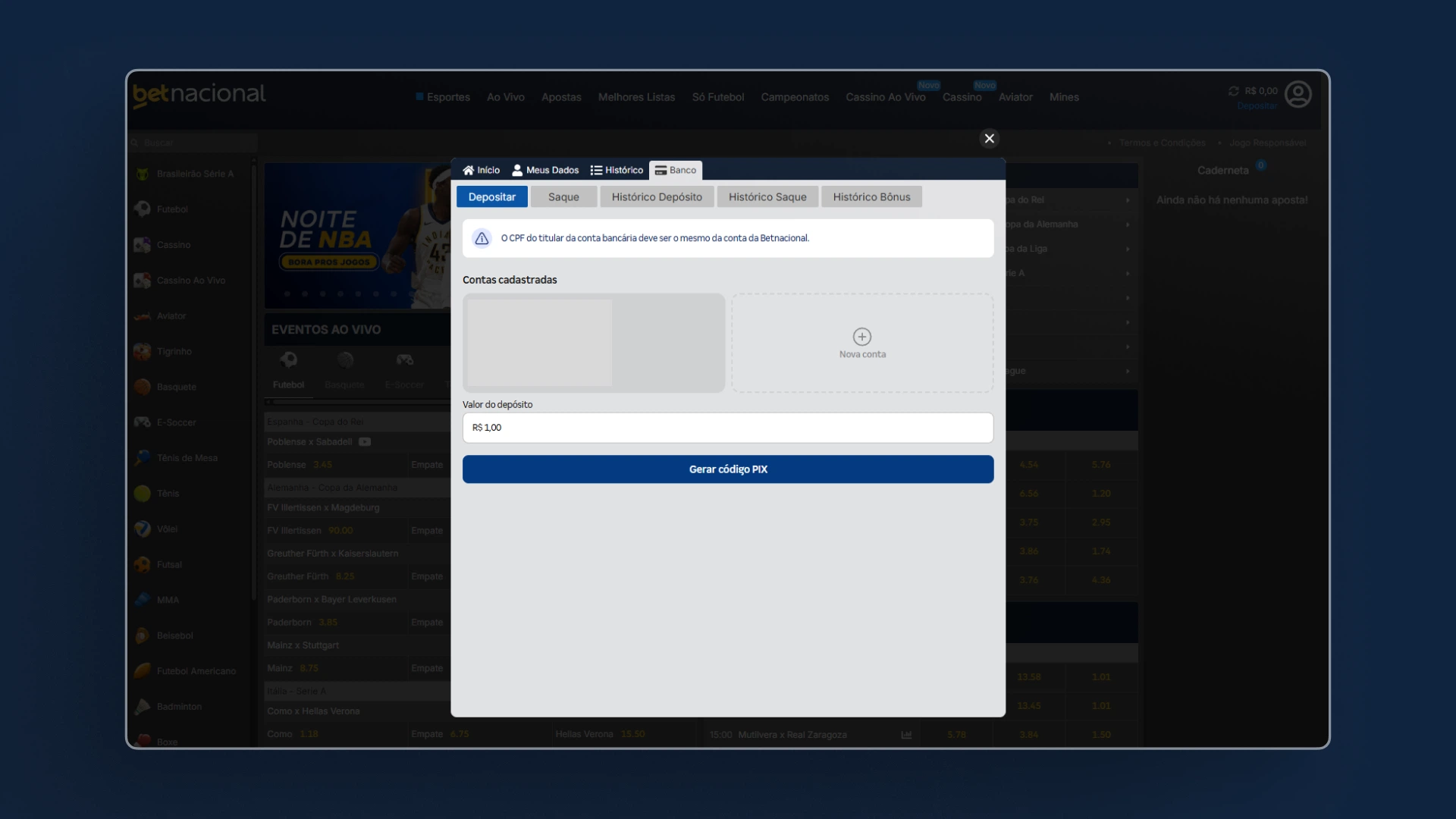 imagem deposito Betnacional