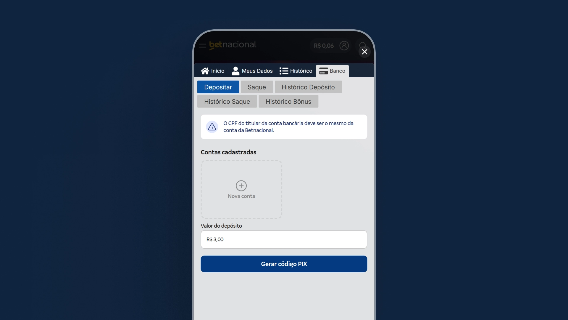 imagem deposito Betnacional