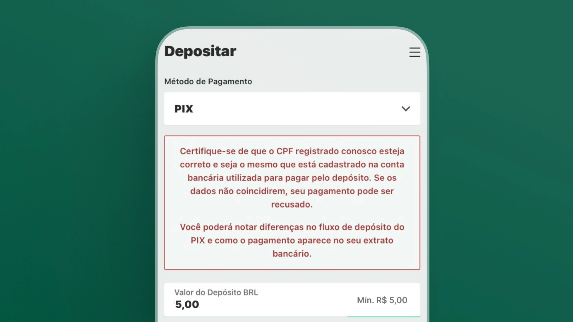 imagem deposito bet365