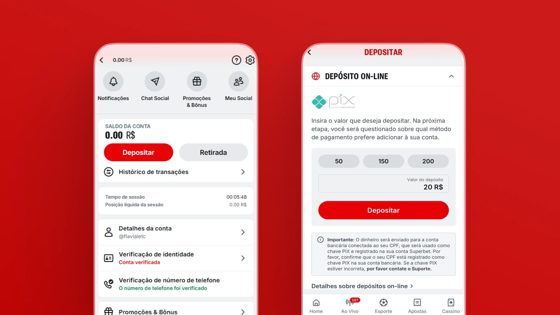 imagem deposito pix superbet