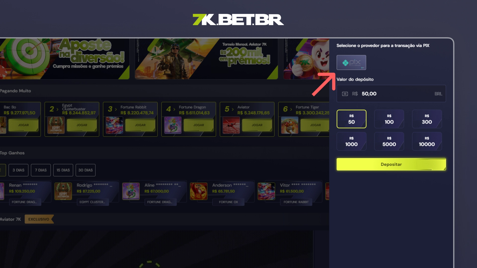 deposito-Bet7K