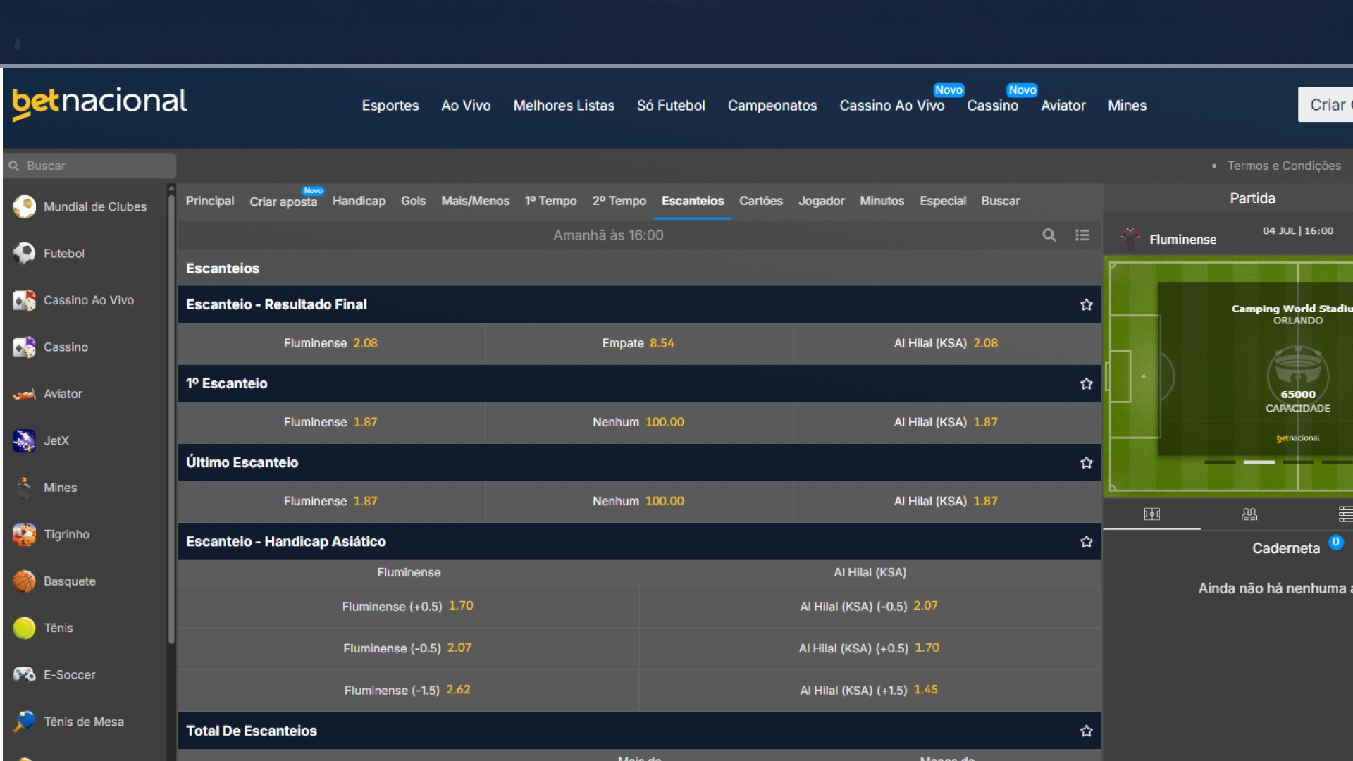 imagem mercado escanteio betnacional