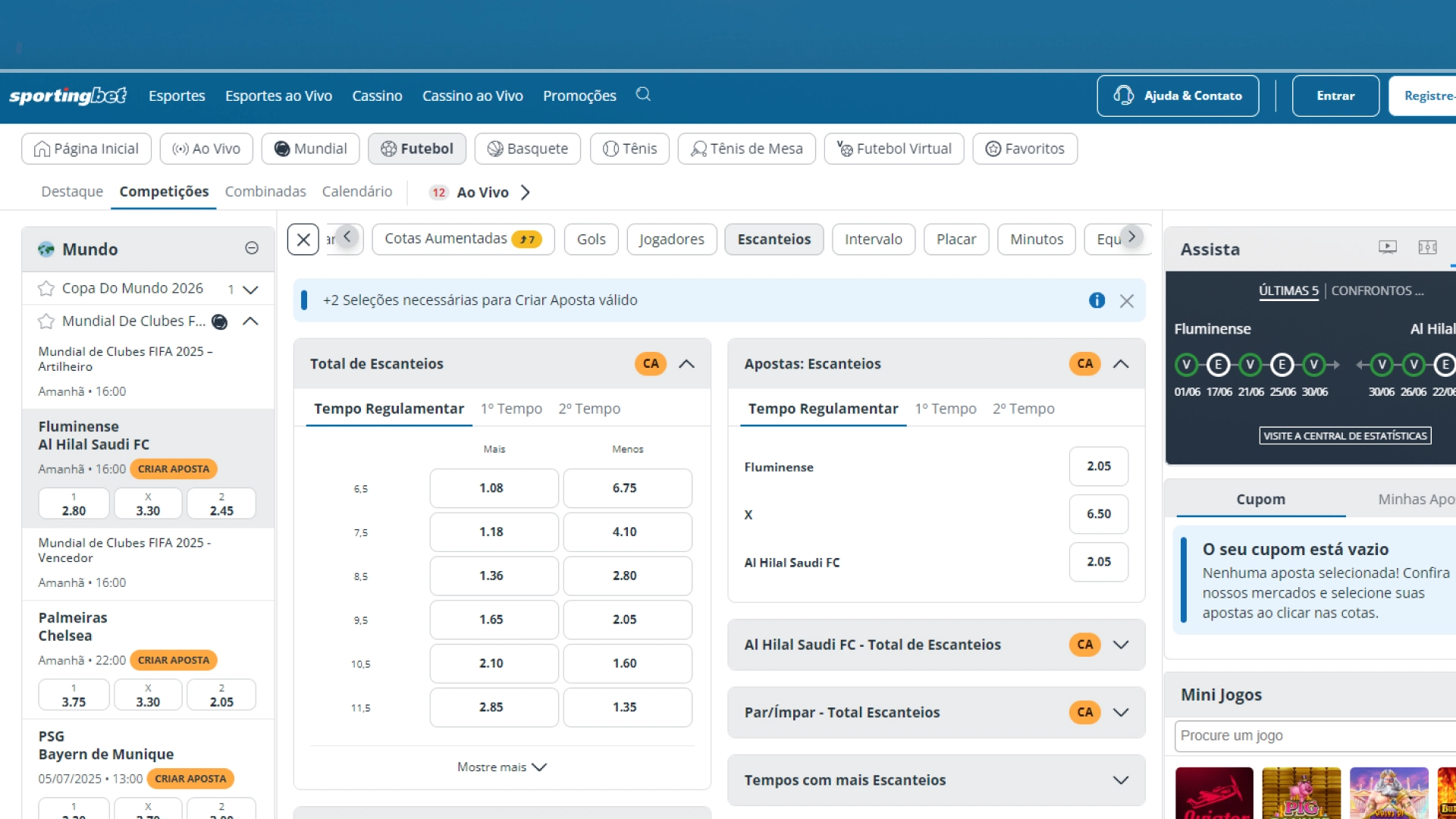 imagem mercado escanteio sportingbet