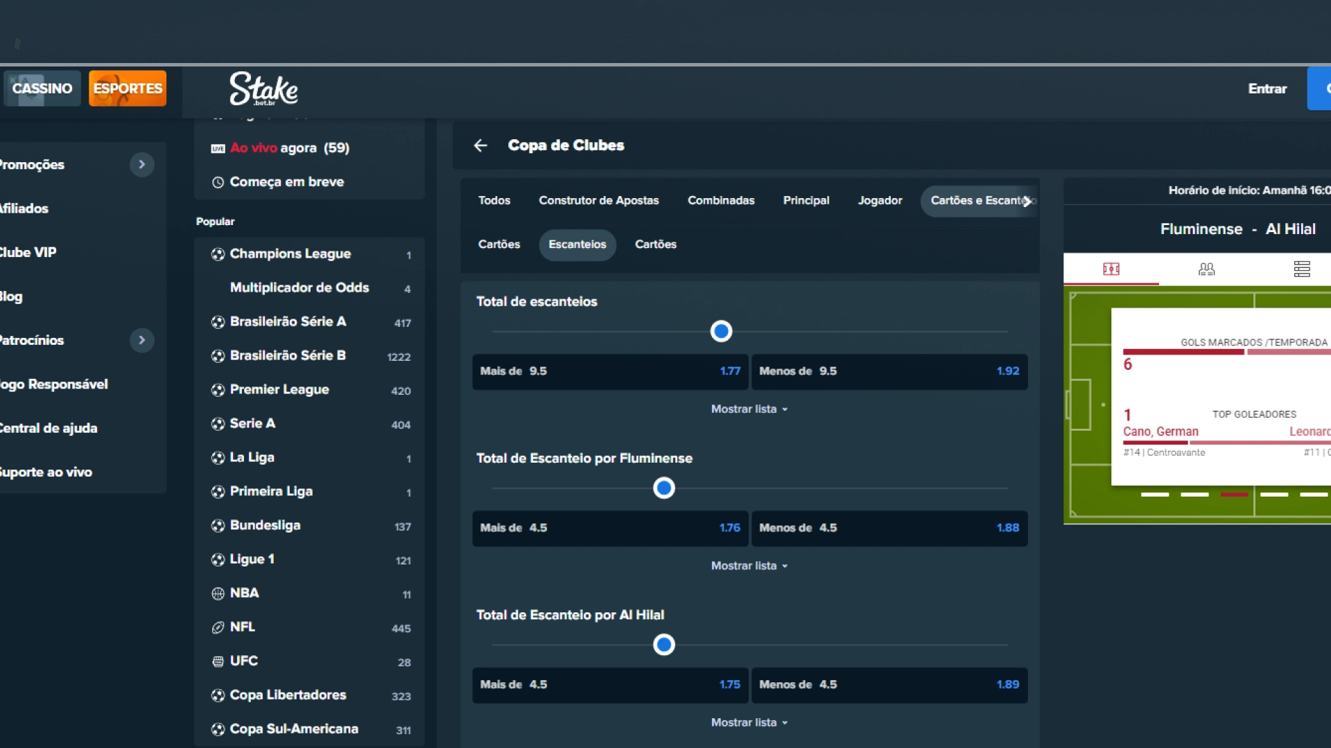 imagem mercado escanteio stake