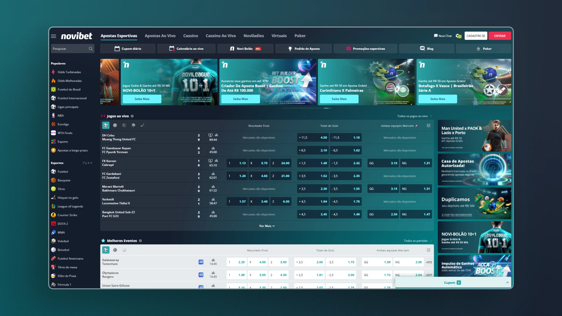 imagem pagina inicial Novibet