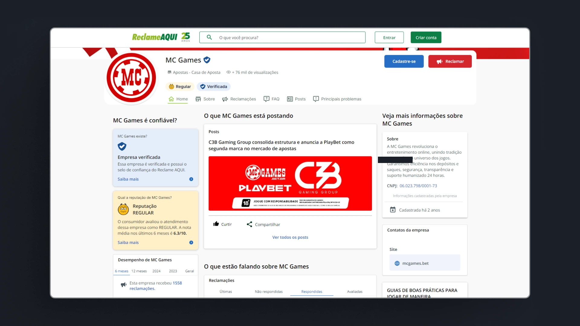 imagem reclame aqui mcgames