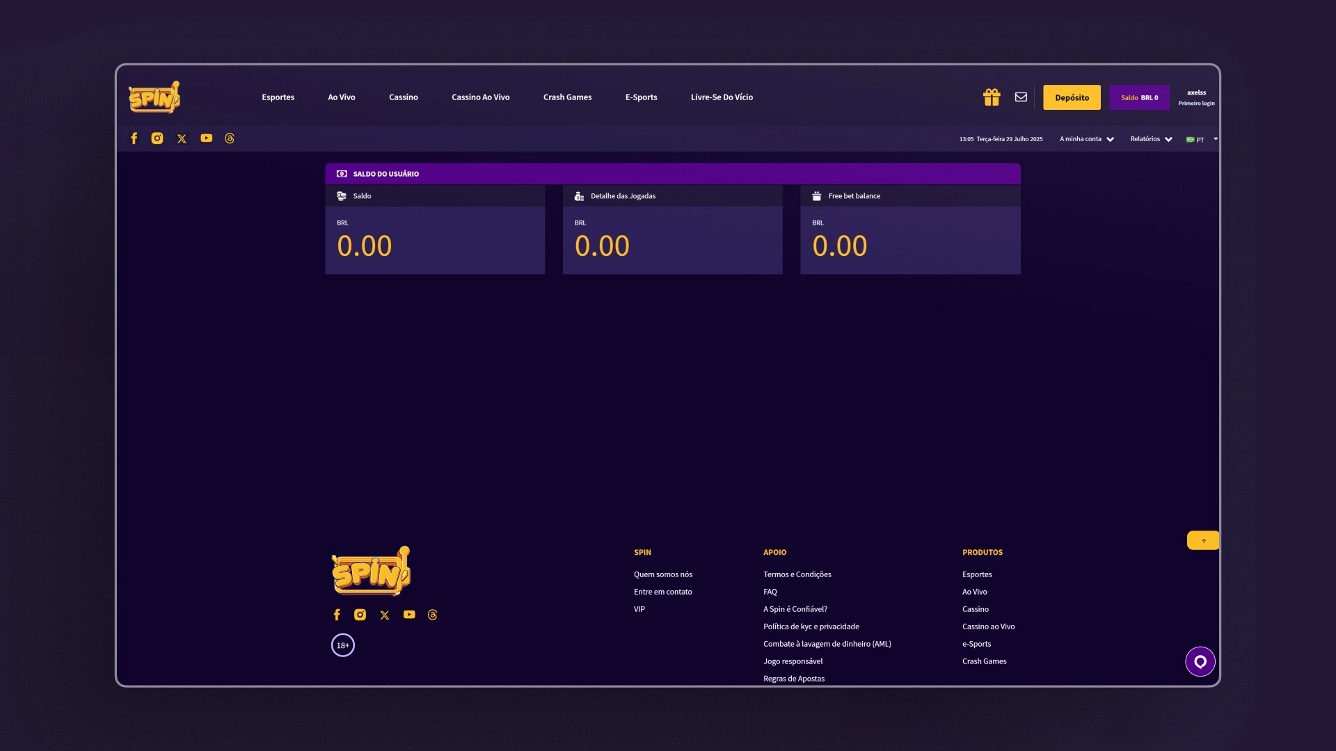 imagem saque Spin Bet