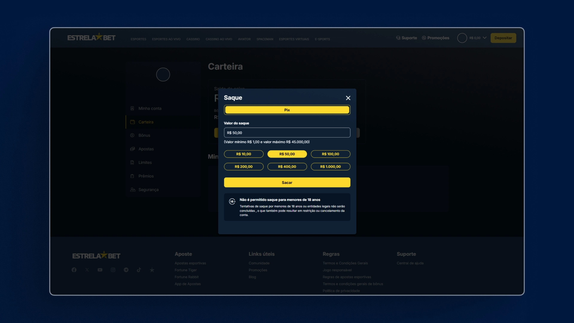 imagem screenshot saque Estrelabet