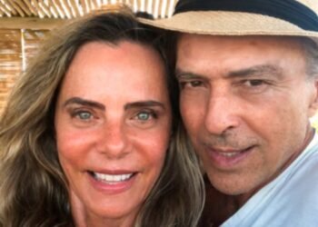 Os atores Bruna Lombardi e Carlos Alberto Riccelli