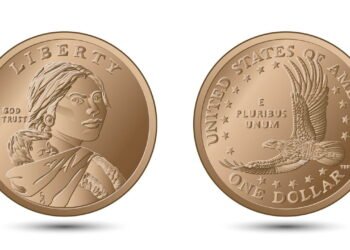 Dólar com estampa da líder indígena Sacagawea