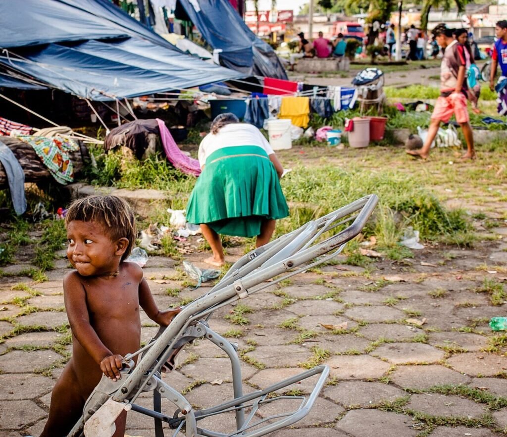 Indígenas em Boa Vista, capital de Roraima
