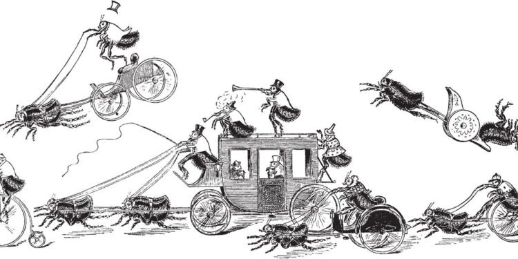 Ilustração de grupo de pulgas realizando várias atividades em um circo - depositphotos.com / Morphart