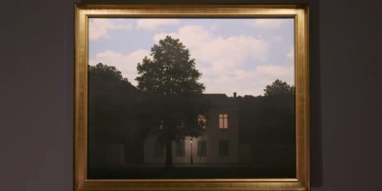 Pintura 'L'empire des lumieres' em quadro - Divulgação / YouTube / Sotheby's