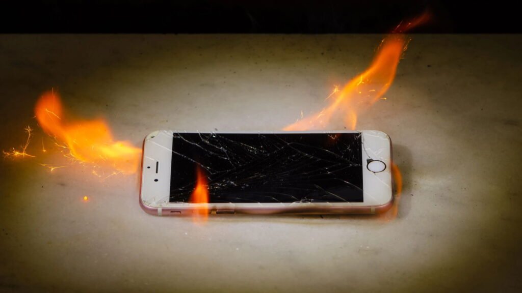 Celular pegando fogo