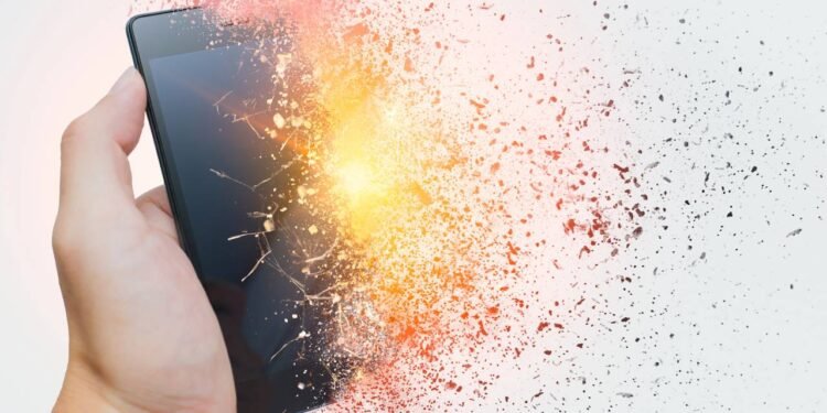 Explosão de celular