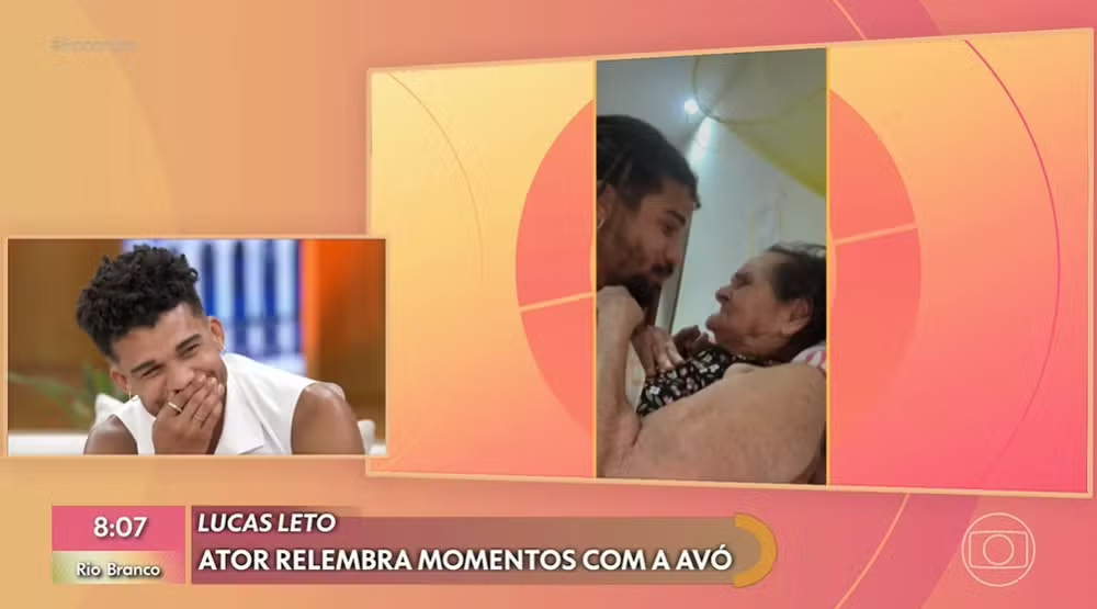 Lucas Leto se emociona em programa da Globo