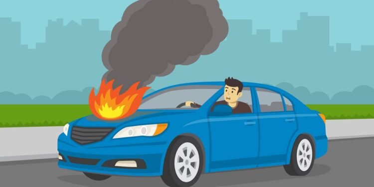 O que fazer se o carro pegar fogo durante a direção