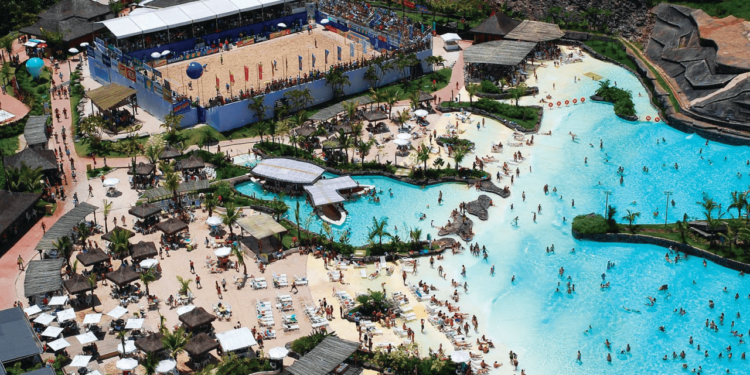 A cidade dos parques aquáticos está atraindo milhões com suas águas termais