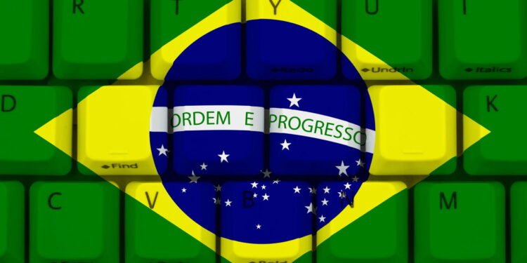 Teclas com tema de bandeira do Brasil // Créditos: depositphotos.com / karenr