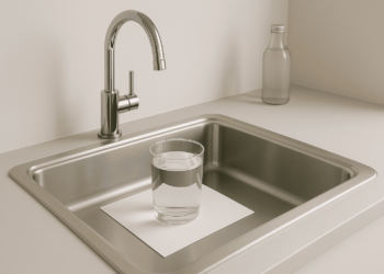 É por isso que você deve deixar um copo e uma folha de papel na pia quando for viajar