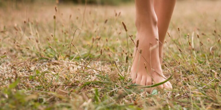 Caminhar descalço na grama pode trazer benefícios inesperados