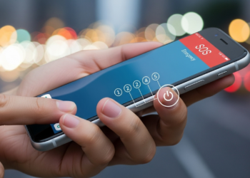 O botão do celular que você tem que apertar cinco vezes seguidas em caso de emergência