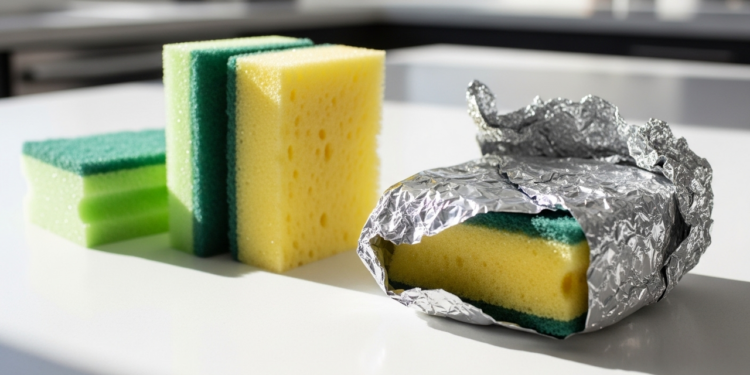 Poucos sabem qual é a finalidade de embrulhar esponjas em papel alumínio