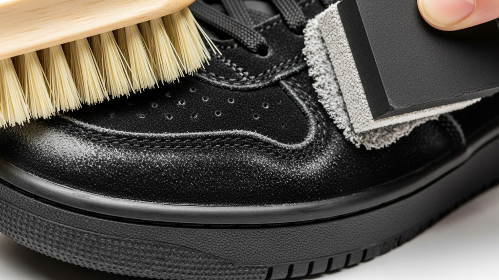 Como limpar tênis de camurça preta com um ingrediente culinário