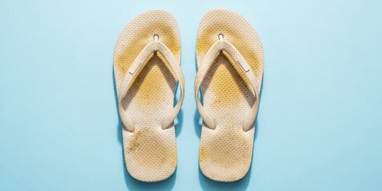 Como lavar chinelos brancos "encardidos" e remover manchas