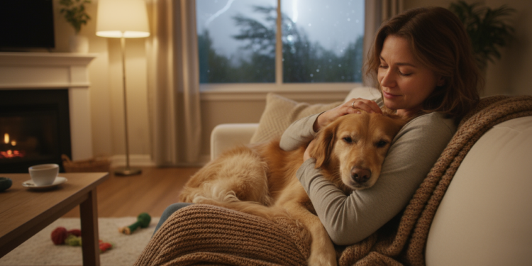 Como acalmar o seu cachorro durante uma trovoada intensa