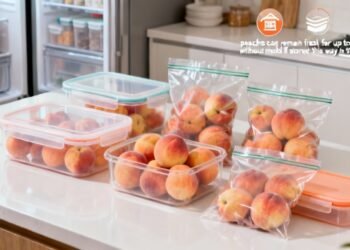 Os pêssegos permanecerão frescos por até 120 dias e sem mofo se você armazená-los dessa maneira na cozinha