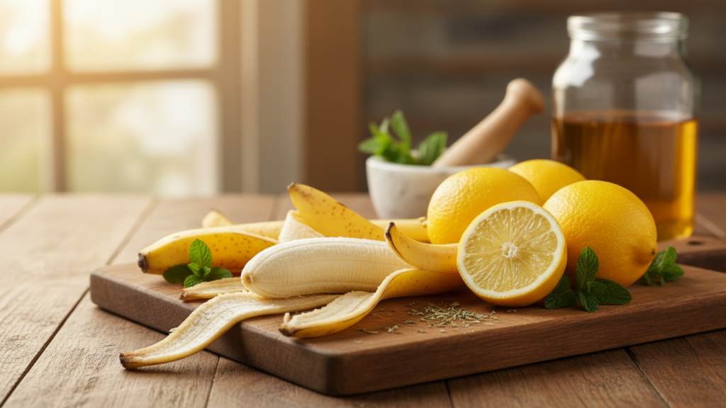 Poucos sabem qual é o propósito de misturar cascas de banana e limão