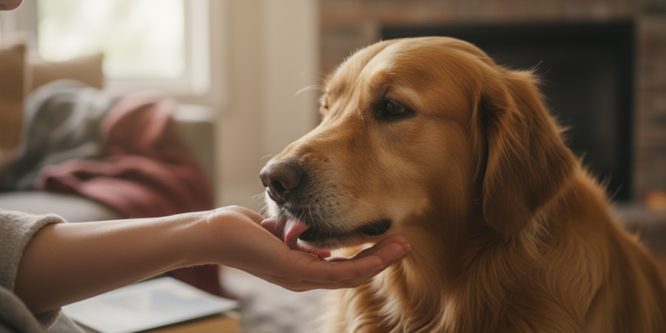O que significa seu cachorro lamber sua mão todas as vezes que te vê
