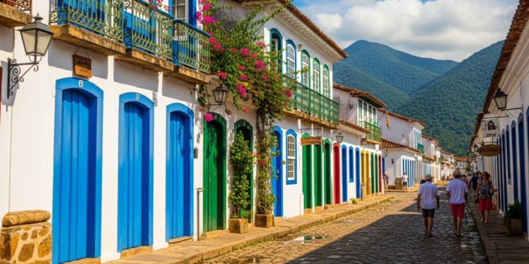Paraty é uma cidade colonial no Rio de Janeiro, patrimônio histórico com arquitetura portuguesa, praias e trilhas naturais.