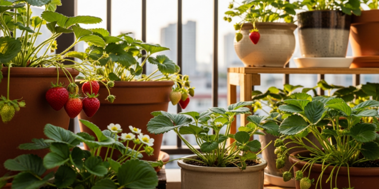 O segredo para plantar morangos em apartamentos com facilidade e colher muito mais