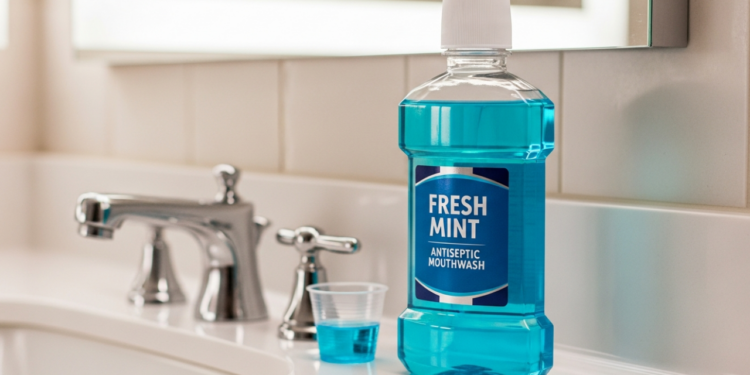 Enxaguante bucal desperta sorriso radiante e frescor vital, transformando higiene em confiança plena e bem-estar bucal revigorante!