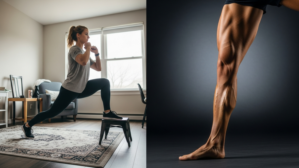 Exercício simples sem academia focado no fortalecimento das pernas e na qualidade de vida
