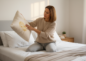 Por que manchas amarelas aparecem em travesseiros e quando é hora de trocá-las?
