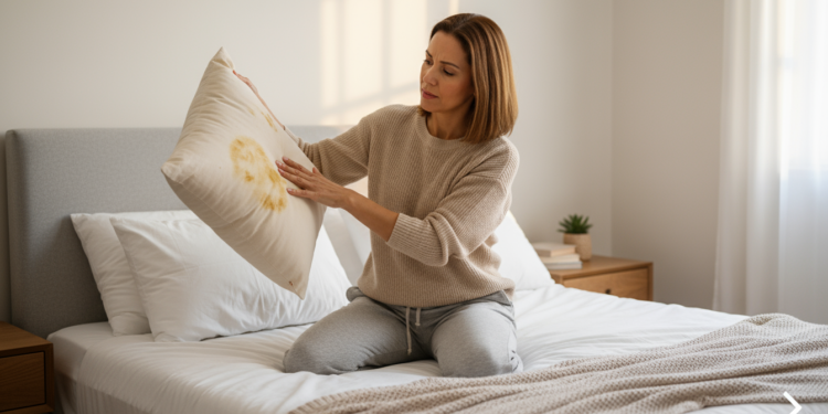 Por que manchas amarelas aparecem em travesseiros e quando é hora de trocá-las?